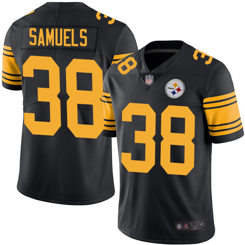 Men Pittsburgh Steelers Football #38 Limited Black Jaylen Samuels Rush Vapor Untouchable Nike NFL Jersey